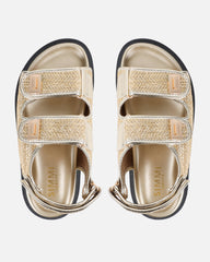 Patricia Gold Woven Chunky Sandals