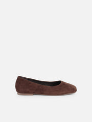 Viktoria Brown Suede Ballerina Flats