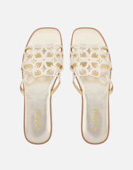 Lumi Gold Slip On Flat Sandals