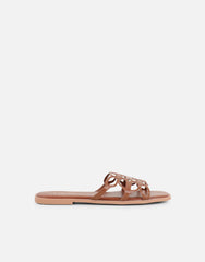Lumi Tan Slip On Flat Sandals