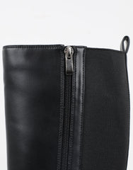 Remus Black Knee High Sock Chunky Boots
