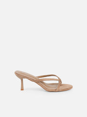 Jesse Dark Beige Suede Knot Detail Heeled Sandals