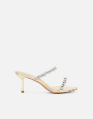 Maude Gold Mirror Diamante Mules