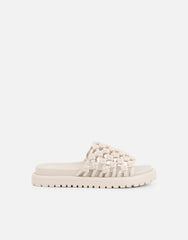 Vanya Stone Woven Mesh Chunky Flats