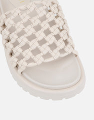 Vanya Stone Woven Mesh Chunky Flats