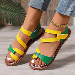Color Leather Daily Summer Sandals