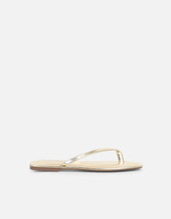 Kima Gold Metallic Flat Sandals