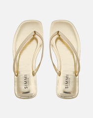 Kima Gold Metallic Flat Sandals