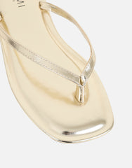 Kima Gold Metallic Flat Sandals