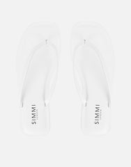 Kima White Flat Sandals