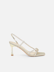 Pollis Gold Glitter Strappy Heeled Sandals