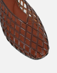 Rocha Brown Jelly Mesh Ballerina Flats