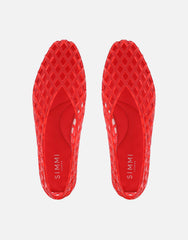 Rocha Red Jelly Mesh Ballerina Flats