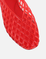 Rocha Red Jelly Mesh Ballerina Flats