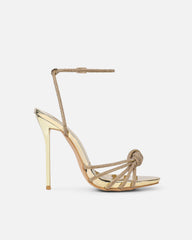 Sharon Gold Mirror Diamante Heeled Sandals
