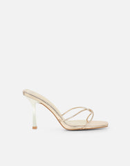 Mindy Gold Metalic Heeled Mules