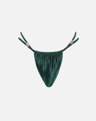 Miera Emerald Satin Sun Charm Bikini Bottoms