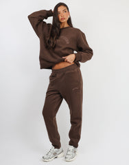 Ashby Simmi Studios Varsity Slogan Sweatshirt in Brown