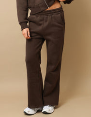 Maddie Simmi Studios Essentials Flared Joggers in Brown