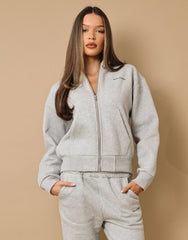 Nova Simmi Studios Essentials Zip Through Hoodie in Grey Marl