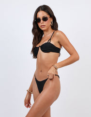 Sari Thin Strap Bikini Bottoms in black