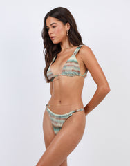 Riley Tie Dye Thick Strap Bikini Top in Multi