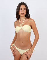 Monte Halter Bikini Top With Bead Detail In Yellow