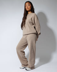 Eve Simmi studios soft touch wide leg trousers in oatmeal