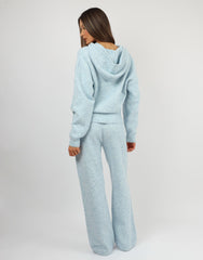 Romy Simmi Studios Chunky Knit Hoodie In Blue