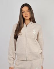 Romy Simmi Studios Chunky Knit Hoodie In Cream