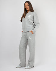 Romy Simmi Studios Chunky Knit Hoodie In Light Grey