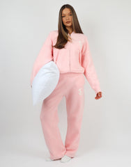 Romy Simmi Studios Chunky Knit Hoodie In Pink
