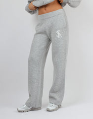 Romy Simmi Studios Chunky Knit Trousers In Light Grey