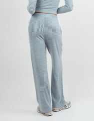 Mila Simmi Studios Soft Stripe Fine Ribbed Trouser In Blue