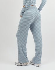 Mila Simmi Studios Soft Stripe Fine Ribbed Trouser In Blue