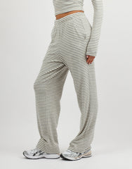 Mila Simmi Studios Soft Stripe Fine Ribbed Trouser In Cream