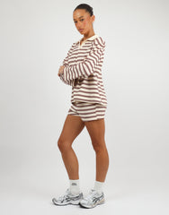 Melissa Simmi Studios Small Stripe Shorts In Burgundy