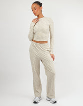 Tilly Super Soft Stripe Trouser In Cream