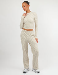 Tilly Super Soft Stripe Trouser In Cream