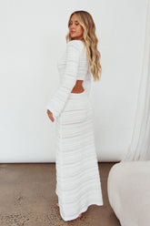 Meredith Long Sleeve Cut-Out Maxi Dress White