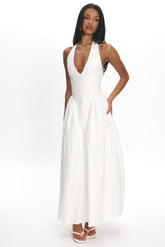 El Corazon Halterneck Maxi Dress Cream
