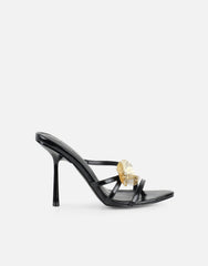 Tandy Black Flower Detail Mules