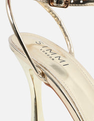 Toff Gold Mirror Mini Platform Heeled Sandals