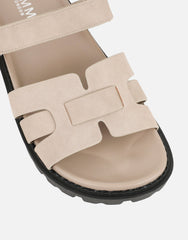 Adelle Stone Nubuck Chunky Footbed Slides