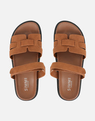 Adelle Tan Nubuck Chunky Footbed Slides