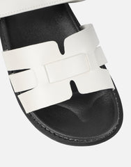 Adelle White Box Chunky Footbed Slides