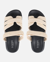 Veil Beige Raffia Chunky Sliders