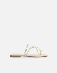 Zina Gold Metallic Gold Toe Detail Flat Sandals