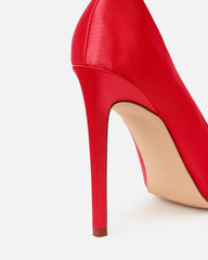 Sparks Red Satin Diamante Court Shoes