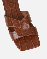 Cherie Tan Faux Croc Print Flat Sandals